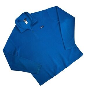 Patagonia Micro D Synchilla Fleece Sweater Men 2XL Blue 1/4 Zip Mock Neck Gorp